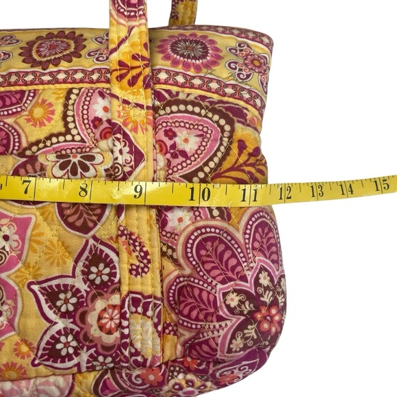 Vera Bradley Bali Gold Pink Libby Floral Small Tote Shoulder Bag Quilted Casual - Picture 4 of 8
